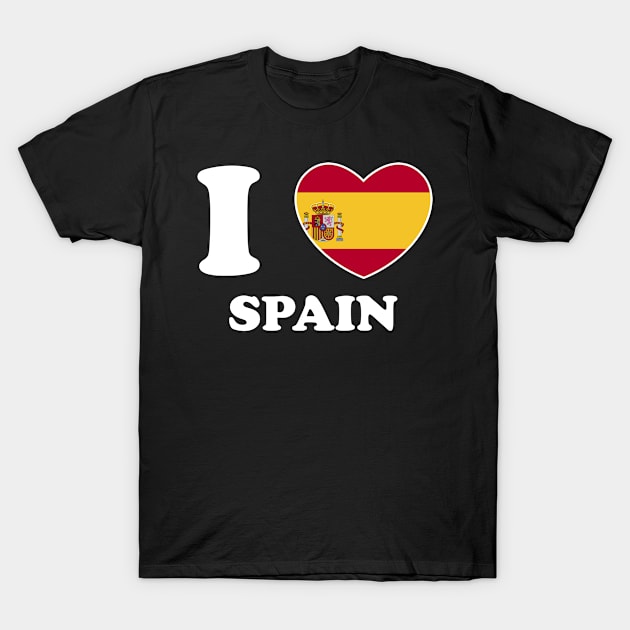 I Love Spain Heart Flag Women Men Kids Souvenir T-Shirt by BramCrye